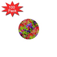 Colorful Mosaic 1  Mini Buttons (100 Pack)  by DanaeStudio