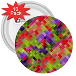 Colorful Mosaic 3  Buttons (10 pack)  Front