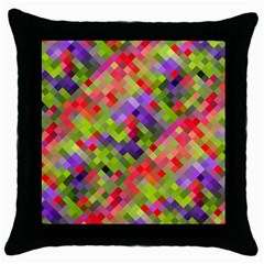 Colorful Mosaic Throw Pillow Case (black) by DanaeStudio