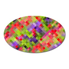 Colorful Mosaic Oval Magnet by DanaeStudio