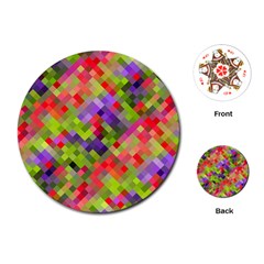 Colorful Mosaic Playing Cards (round) 