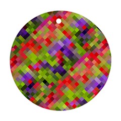 Colorful Mosaic Round Ornament (two Sides) 