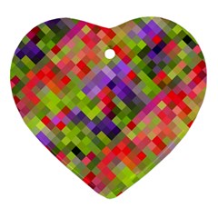 Colorful Mosaic Heart Ornament (2 Sides)