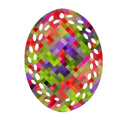 Colorful Mosaic Oval Filigree Ornament (2-side) 