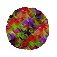 Colorful Mosaic Standard 15  Premium Round Cushions by DanaeStudio