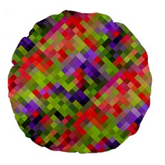 Colorful Mosaic Large 18  Premium Round Cushions by DanaeStudio