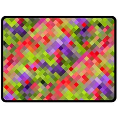 Colorful Mosaic Double Sided Fleece Blanket (large)  by DanaeStudio