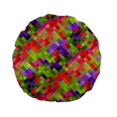 Colorful Mosaic Standard 15  Premium Flano Round Cushions by DanaeStudio