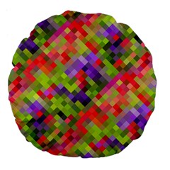 Colorful Mosaic Large 18  Premium Flano Round Cushions by DanaeStudio