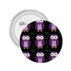 Halloween purple owls pattern 2.25  Buttons