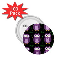 Halloween purple owls pattern 1.75  Buttons (100 pack) 