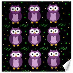 Halloween purple owls pattern Canvas 16  x 16  