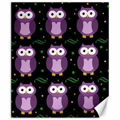 Halloween purple owls pattern Canvas 20  x 24  