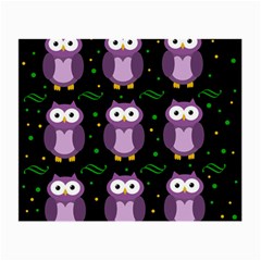 Halloween purple owls pattern Small Glasses Cloth (2-Side)