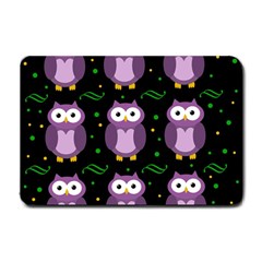 Halloween purple owls pattern Small Doormat 