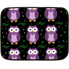 Halloween purple owls pattern Double Sided Fleece Blanket (Mini) 