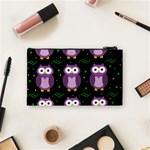 Halloween purple owls pattern Cosmetic Bag (Small)  Back