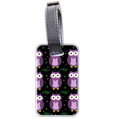 Halloween purple owls pattern Luggage Tags (Two Sides)