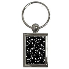 Black And White Starry Pattern Key Chains (Rectangle) 