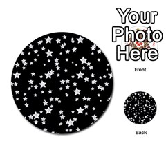 Black And White Starry Pattern Multi-purpose Cards (Round) 