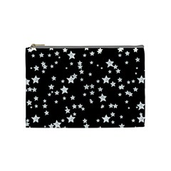 Black And White Starry Pattern Cosmetic Bag (medium)  by DanaeStudio