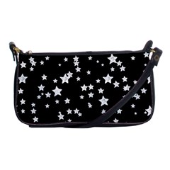 Black And White Starry Pattern Shoulder Clutch Bags by DanaeStudio