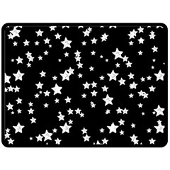 Black And White Starry Pattern Fleece Blanket (Large) 