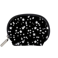 Black And White Starry Pattern Accessory Pouches (small)  by DanaeStudio