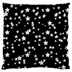 Black And White Starry Pattern Large Flano Cushion Case (One Side)