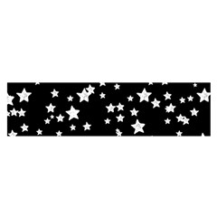 Black And White Starry Pattern Satin Scarf (Oblong)