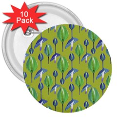 Tropical Floral Pattern 3  Buttons (10 Pack)  by dflcprints