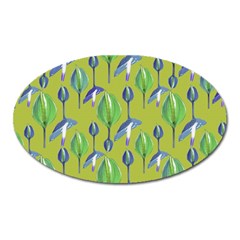 Tropical Floral Pattern Oval Magnet by dflcprints