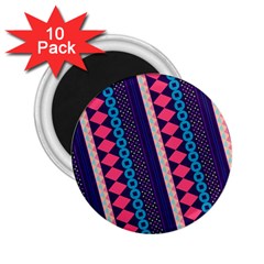 Purple And Pink Retro Geometric Pattern 2 25  Magnets (10 Pack)  by DanaeStudio