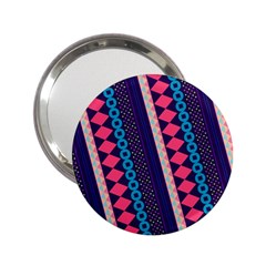 Purple And Pink Retro Geometric Pattern 2 25  Handbag Mirrors by DanaeStudio