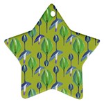 Tropical Floral Pattern Star Ornament (Two Sides)  Front