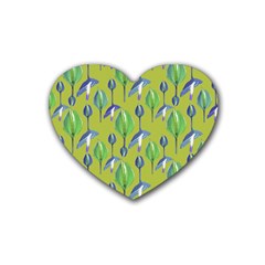 Tropical Floral Pattern Heart Coaster (4 Pack)  by dflcprints