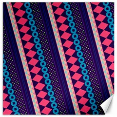 Purple And Pink Retro Geometric Pattern Canvas 16  X 16   by DanaeStudio