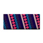 Purple And Pink Retro Geometric Pattern Hand Towel Front