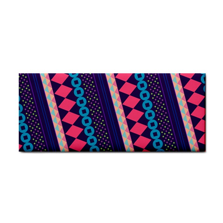 Purple And Pink Retro Geometric Pattern Hand Towel