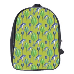 Tropical Floral Pattern School Bags(large)  by dflcprints