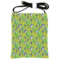 Tropical Floral Pattern Shoulder Sling Bags by dflcprints