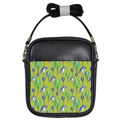 Tropical Floral Pattern Girls Sling Bags by dflcprints