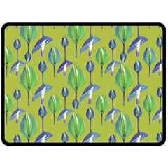 Tropical Floral Pattern Fleece Blanket (large)  by dflcprints