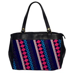 Purple And Pink Retro Geometric Pattern Office Handbags by DanaeStudio