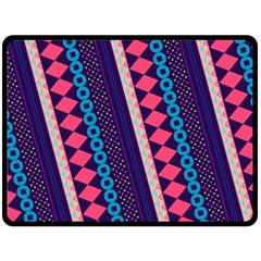 Purple And Pink Retro Geometric Pattern Fleece Blanket (large)  by DanaeStudio