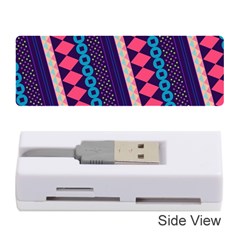 Purple And Pink Retro Geometric Pattern Memory Card Reader (stick)  by DanaeStudio