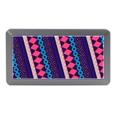 Purple And Pink Retro Geometric Pattern Memory Card Reader (mini) by DanaeStudio