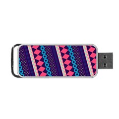 Purple And Pink Retro Geometric Pattern Portable Usb Flash (one Side) by DanaeStudio