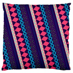 Purple And Pink Retro Geometric Pattern Large Flano Cushion Case (two Sides) by DanaeStudio