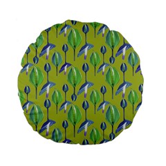 Tropical Floral Pattern Standard 15  Premium Flano Round Cushions